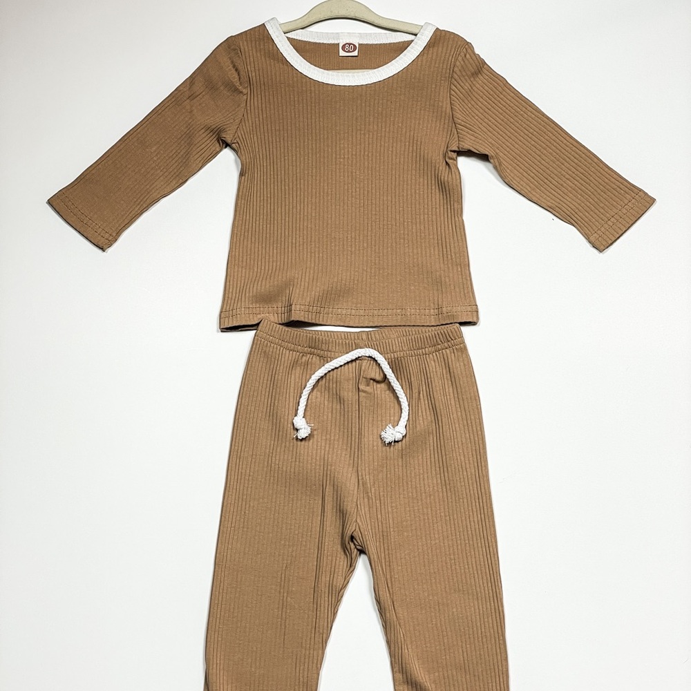 Baby Brown 2 Piece Ribbed Pajama